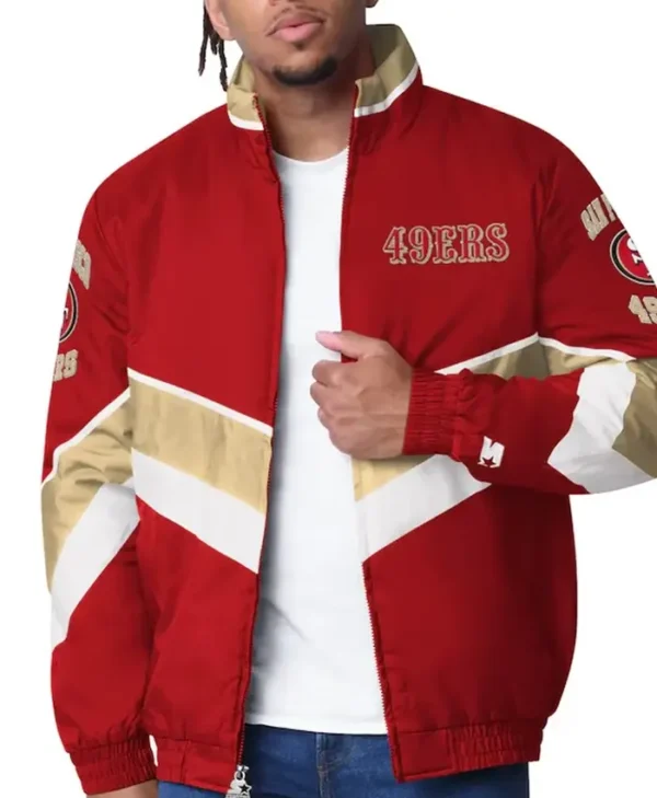 San Francisco 49ers Captain Scarlet Satin Jacket