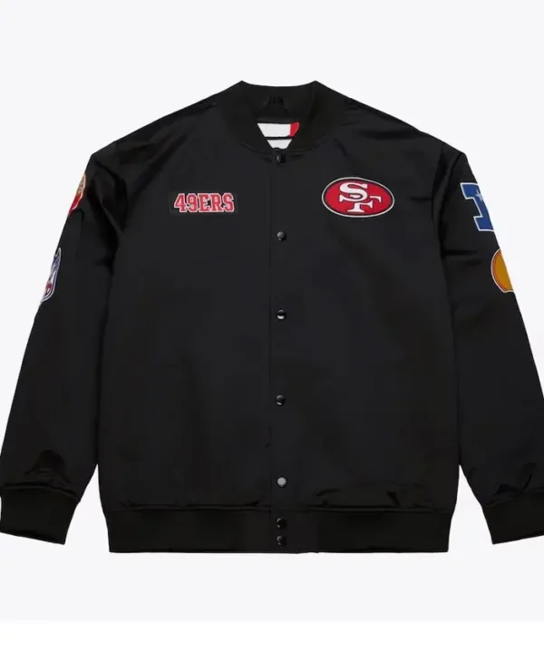 San Francisco 49ers Team Black Out Satin Jacket