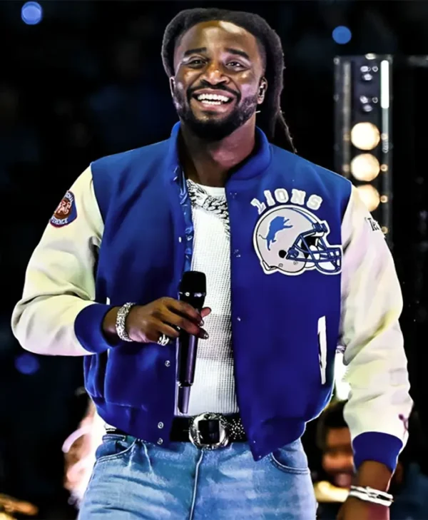 Shaboozey Thanksgiving Halftime Show Lions Varsity Jacket