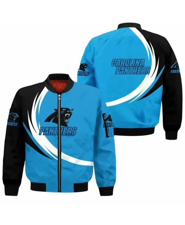 Team Carolina Panthers Blue Bomber Zip Jacket