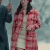 The Gentlemen 2024 Kaya Scodelario Red And White Wool Coat