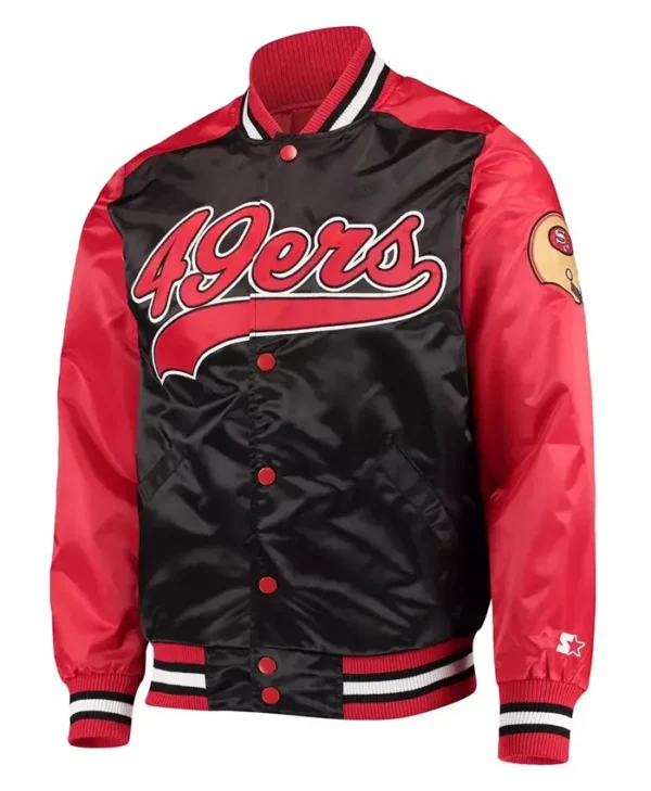 The Tradition II San Francisco 49ers Black and Red Satin Jacket