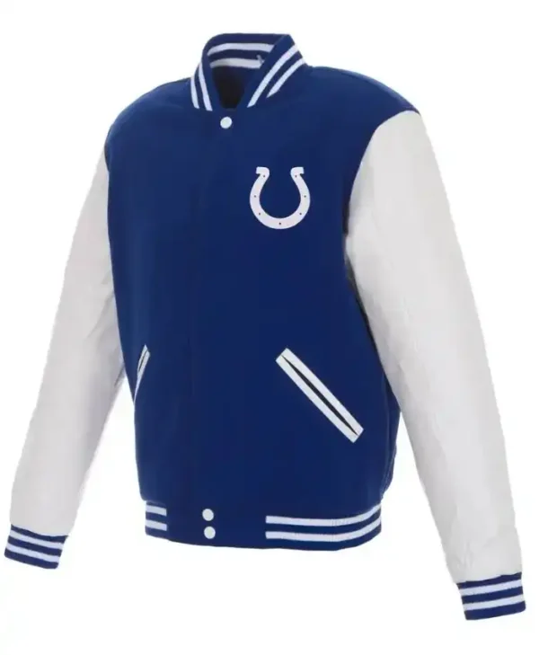 Wyatt Indianapolis Colts Blue and White Varsity Jacket