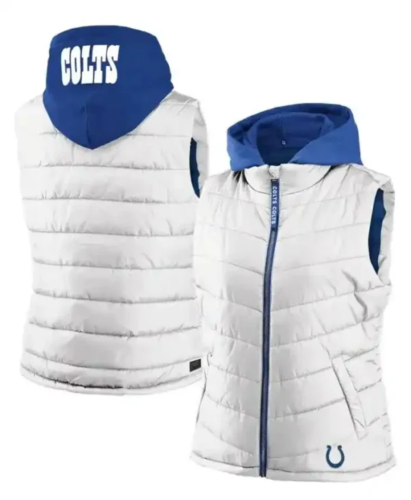 Zachary Indianapolis Colts Team Puffer Hooded Vest