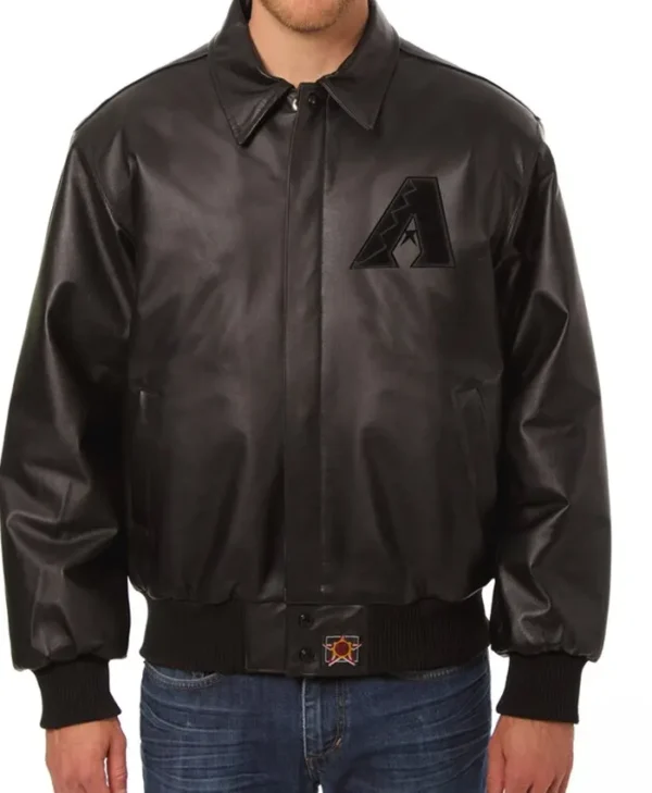 Arizona Diamondbacks Black Bomber Leather Jacket