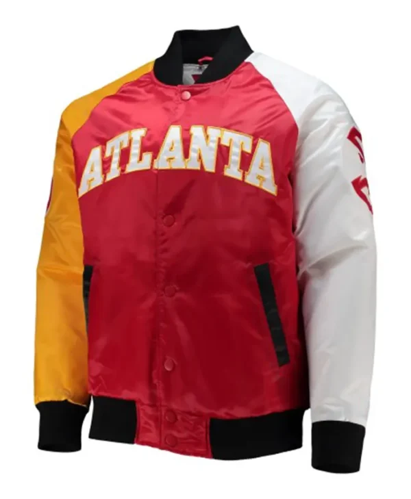 Atlanta Hawks Full Snap Satin Varsity Jacket​