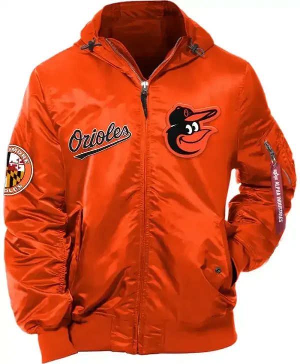 Baltimore Orioles Bomber Orange Hooded Jacket