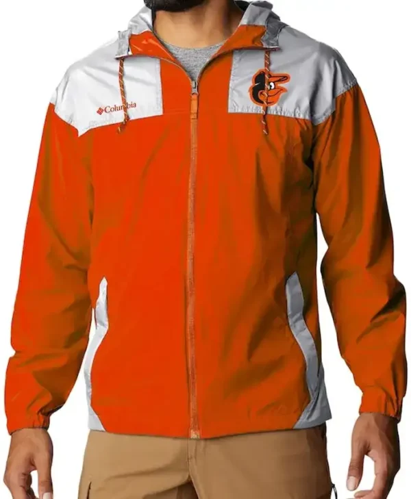 Baltimore Orioles Orange And White Hooded Jacket