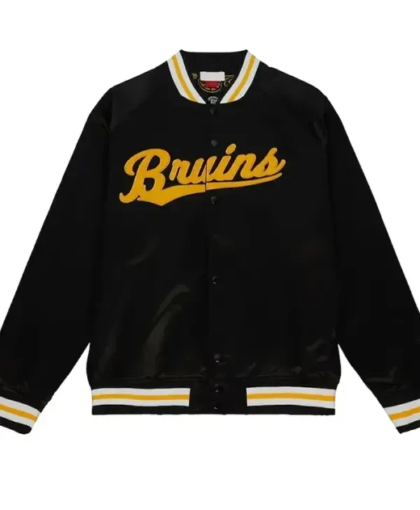 Boston Bruins 100th Anniversary Black Varsity Jacket