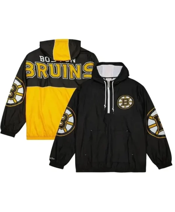 Boston Bruins Home Team Half-Zip Hoodie Jacket