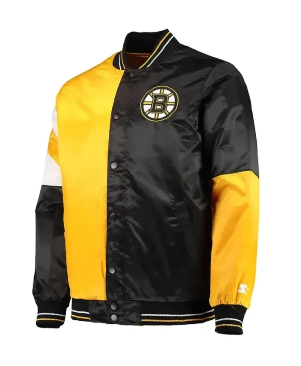 Boston Bruins The Leader Black and Gold Satin Jacket