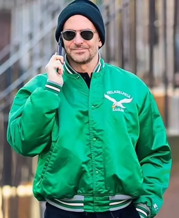 Bradley Cooper Philadelphia Eagles Green Satin Jacket