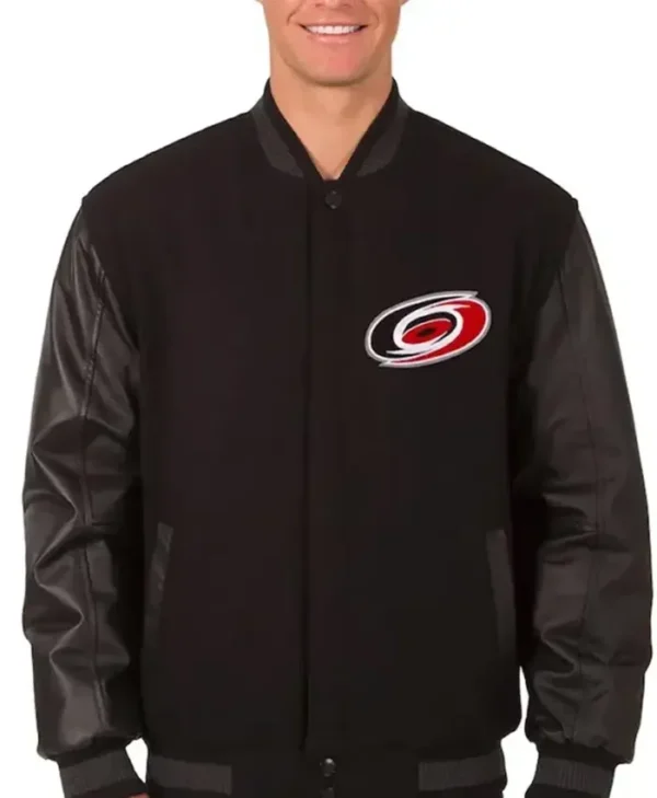 Carolina Hurricanes Varsity Full Snap Wool Jacket