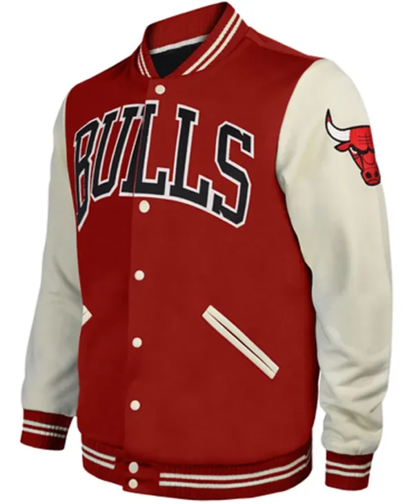 Chicago Bulls Red And White Varsity Jacket