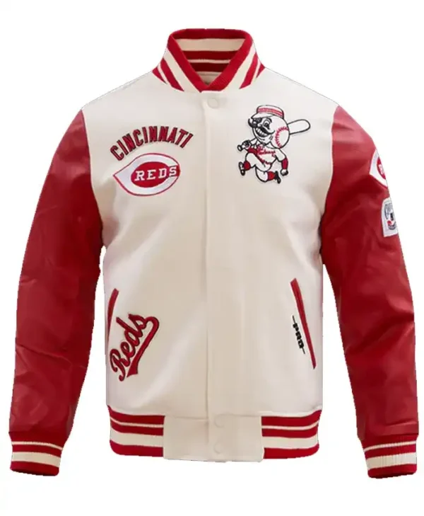 Cincinnati Reds Red And White Varsity Wool Jacket