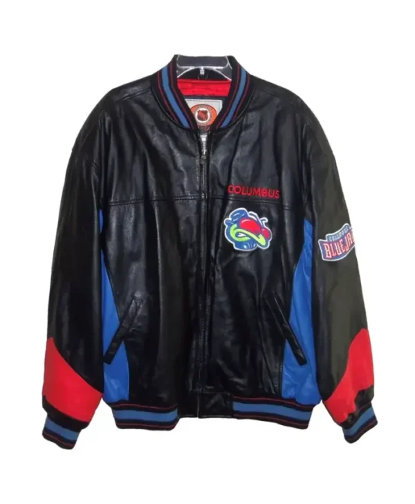 Columbus Blue Jackets Leather Zip-Up Bomber Jacket