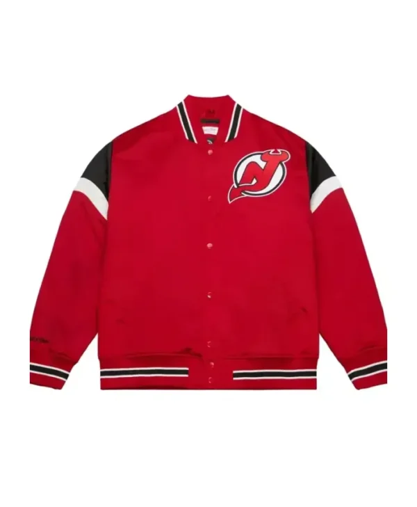 Devils Satin Red Varsity Jacket