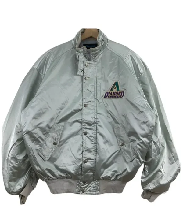 Diamondbacks Grey Satin Varsity Jacket