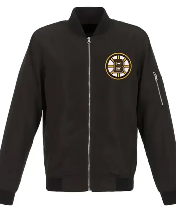 Garnett Boston Bruins Black Lightweight Bomber Jacket