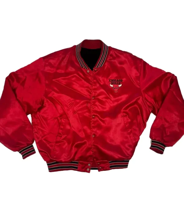 Keara Harris Chicago Bulls Red Satin Varsity Jacket