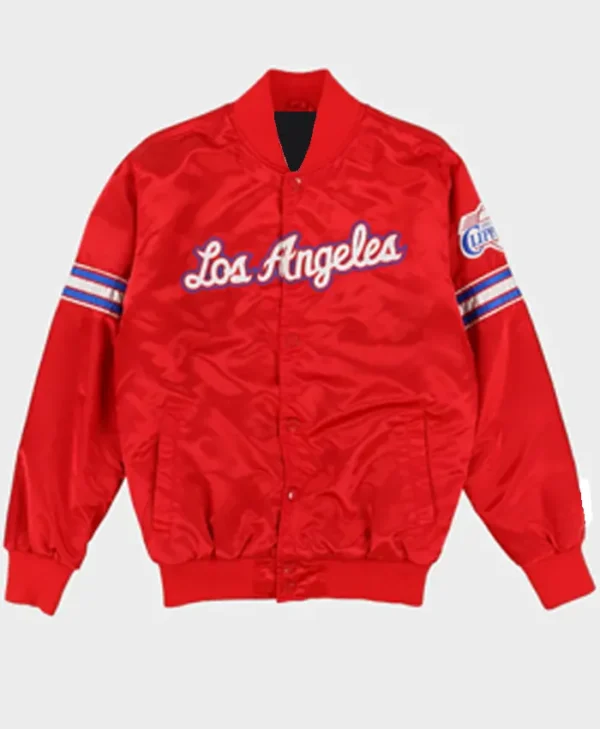 Los Angeles Clippers Red Satin Full Snap Jacket