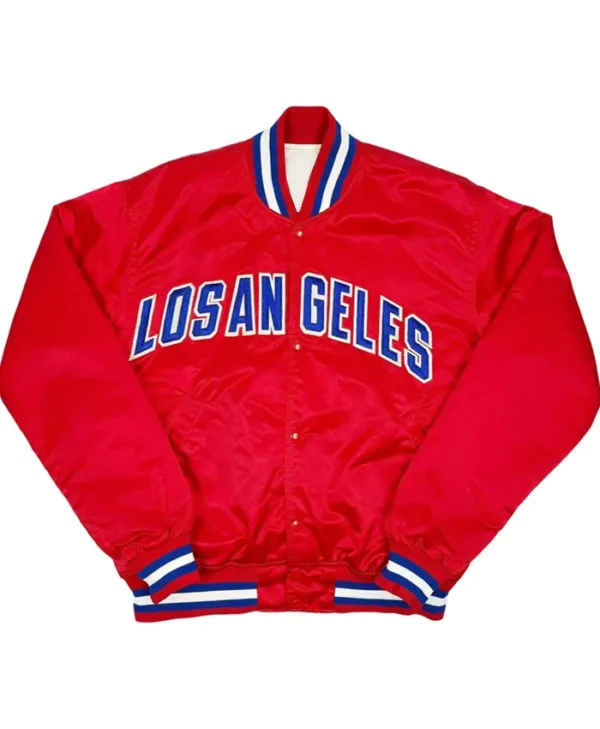 Los Angeles Clippers Red Vintage Satin Varsity Jacket