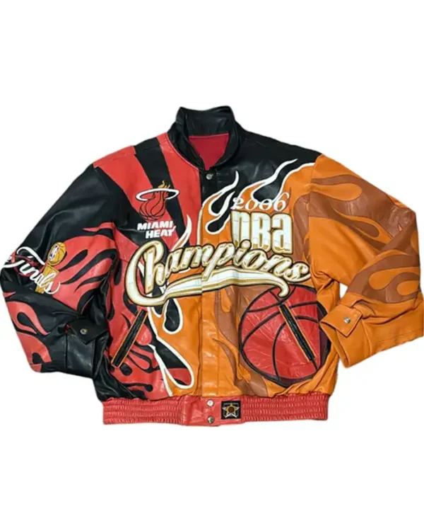 Miami Heat Bomber Leather Championship Jacket