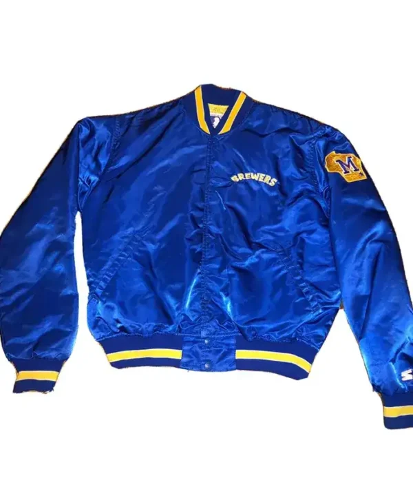 Milwaukee Brewers Royal Blue Vintage Bomber Jacket