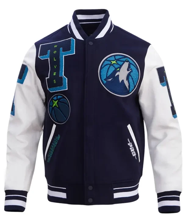 Minnesota Timberwolves Navy Wool Varsity Jacket