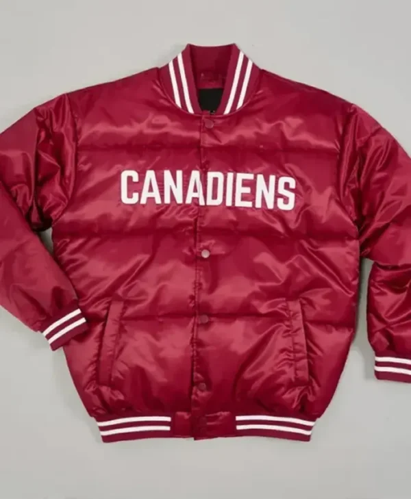 Montreal Canadiens Burgundy Bubble Varsity Jacket