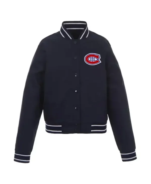 Montreal Canadiens Front Hit Poly Twill Navy Blue Jacket