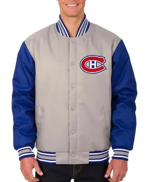 Montreal Canadiens Poly-Twill Gray And Blue Jacket