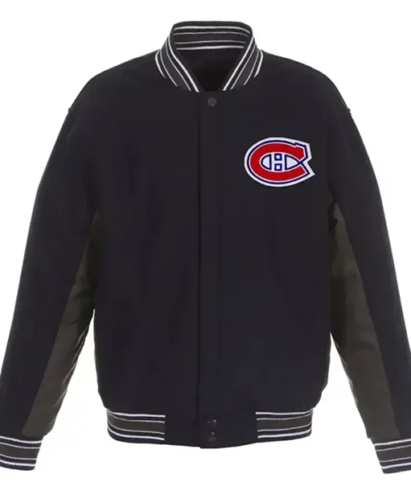 Montreal Canadiens Poly-Twill Wool Accent Navy Blue Jacket