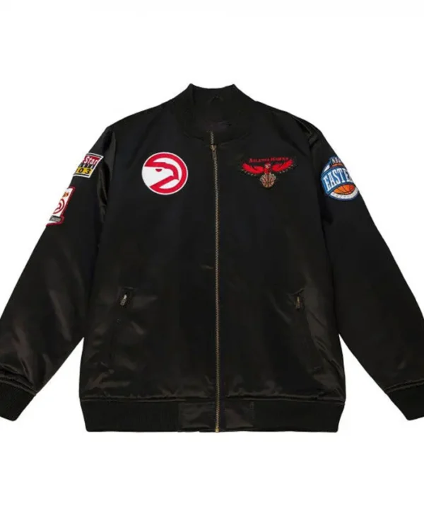 NBA Atlanta Hawks Black Satin Bomber Jacket​