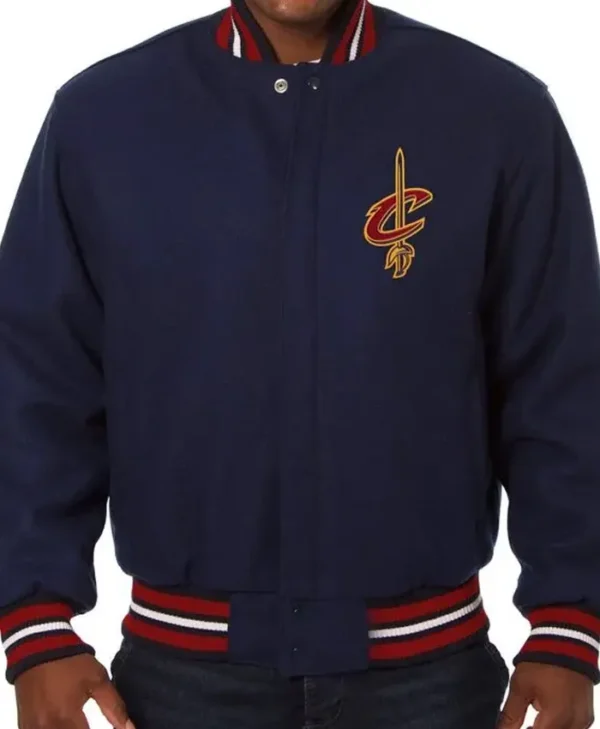 NBA Cleveland Cavaliers Embroidered Navy Blue Jacket