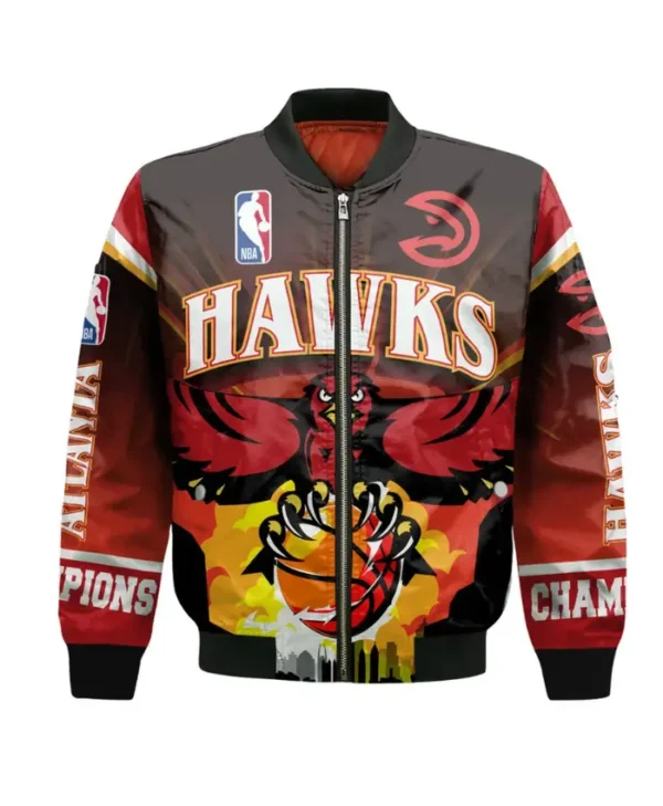 NBA Sports Atlanta Hawks Zip Bomber Jacket