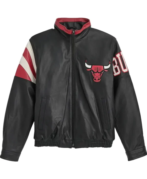 NBA Team Chicago Bulls Starter Black Leather Jacket