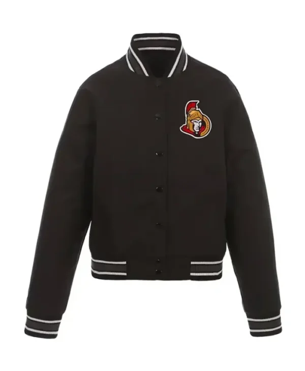 NHL Ottawa Senators Poly Twill Front Hit Black Jacket