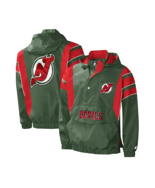 New Jersey Devils Green Pullover Hooded Jacket