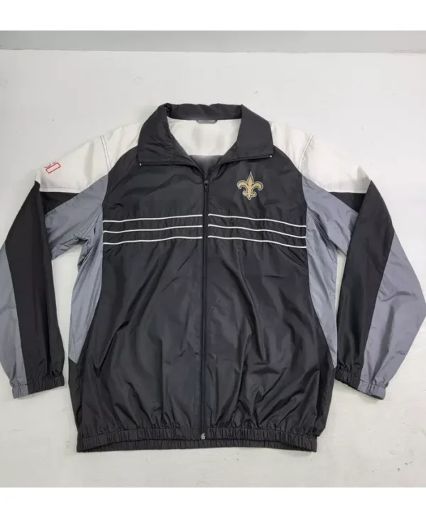 New Orleans Saints Black Windbreaker Jacket