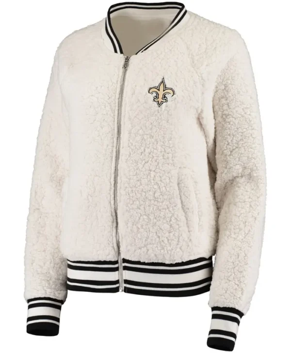 New Orleans Saints New Era Cream Sherpa Jacket