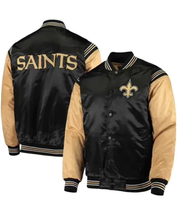 New Orleans Saints Vesta Bogan Black Varsity Jacket