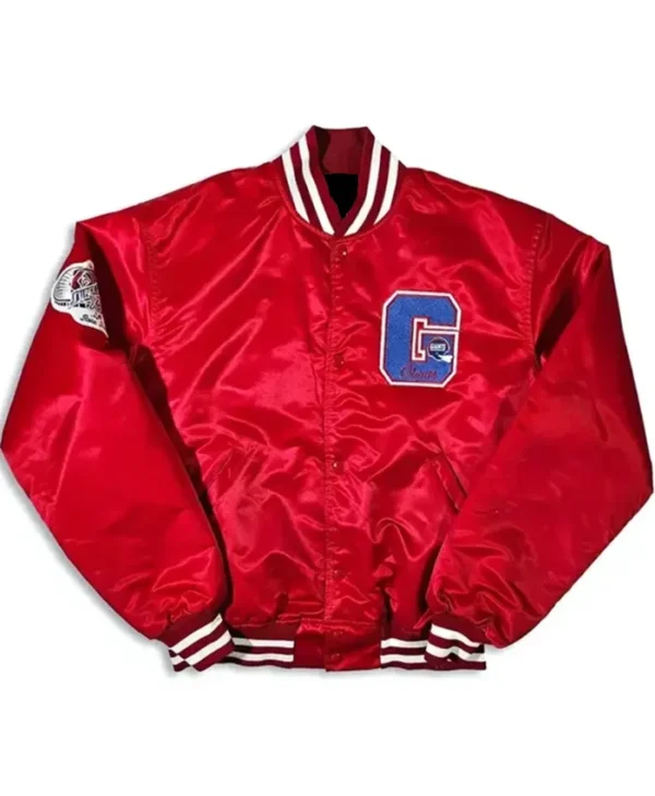 New York Giants 80s Super Bowl Red Satin Jacket