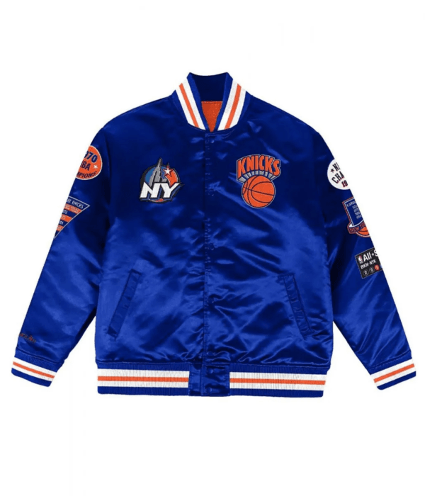 New York Knicks Satin Royal Blue Jacket