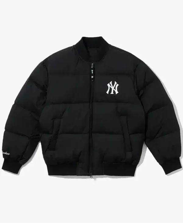 New York Yankees Black Bomber Puffer Jacket