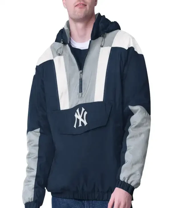 New York Yankees Half Zip Vintage Hoodie