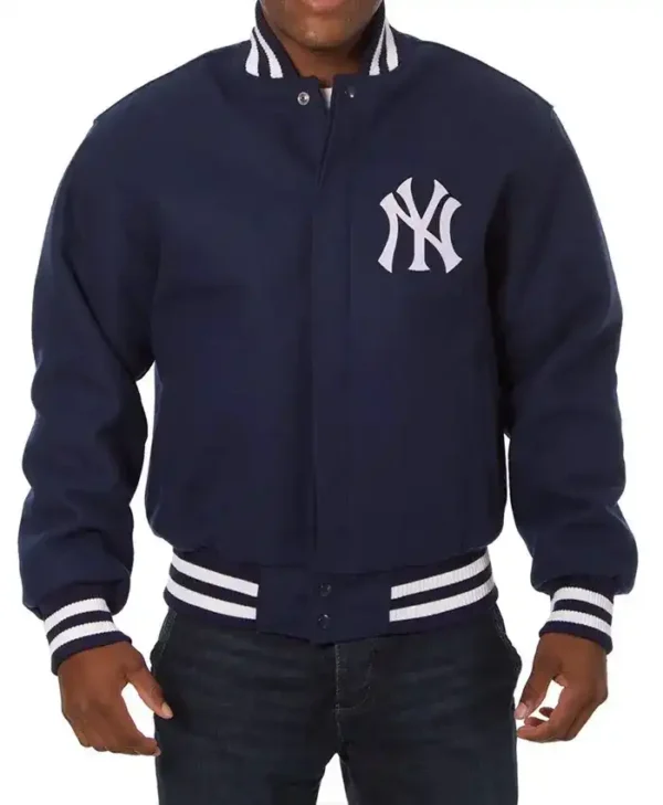 New York Yankees Navy Blue Varsity Wool Jacket