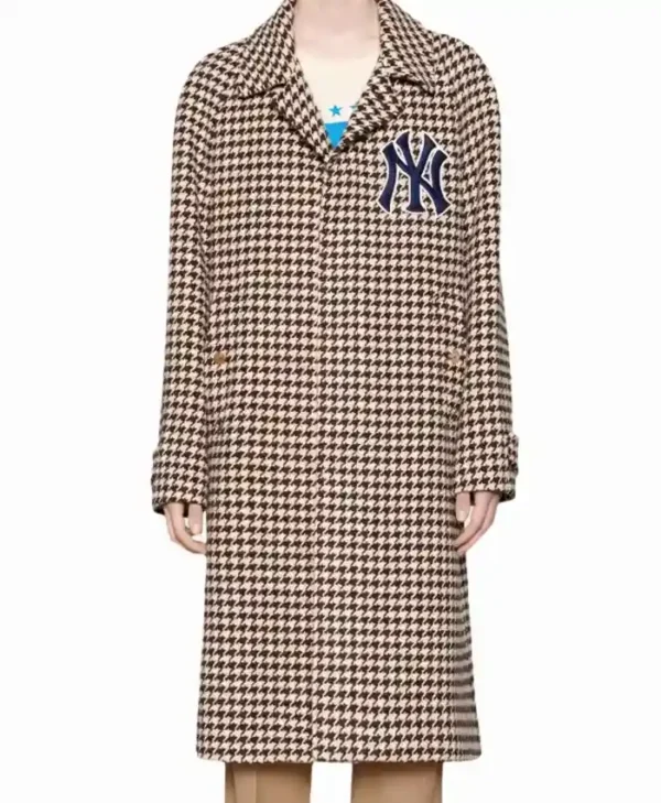 New York Yankees Wool Checked Coat