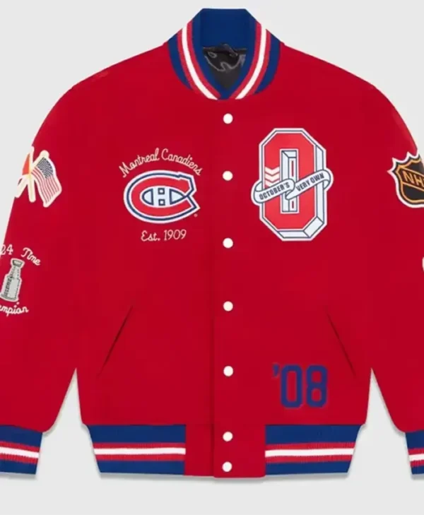 OVO Montreal Canadiens Red Varsity Jacket