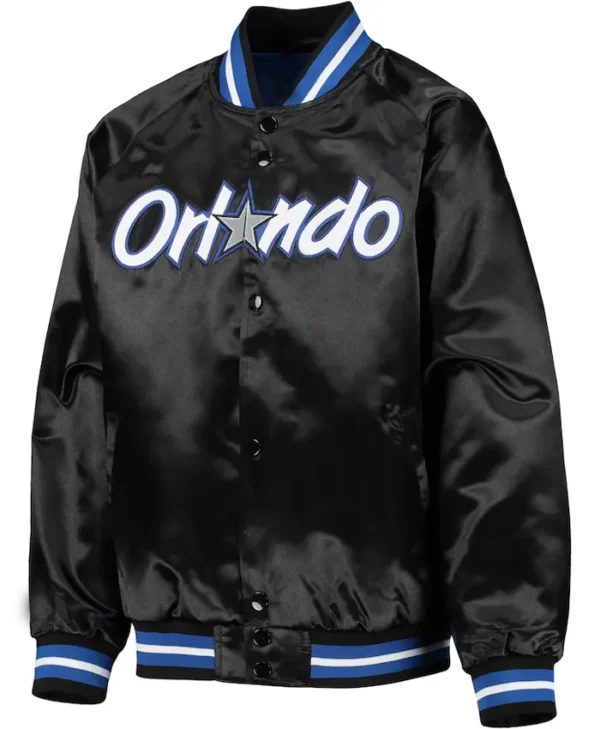 Orlando Magic Black Satin Varsity Jacket